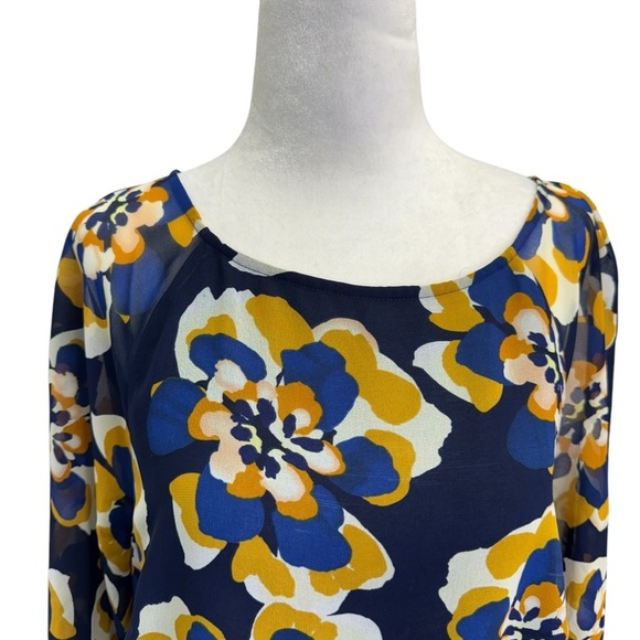 CAbi Floral Blouse - Blue and Yellow - Picture 4 of 11